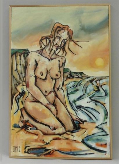 null Serge DAMIENS (25 décembre 1954)
« La Femme de la plage »
Huile sur toile signée...