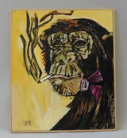 null Serge DAMIENS (25 décembre 1954)
« Autoportrait »
Huile sur toile signée en...