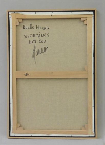 null Serge DAMIENS (25 décembre 1954)
« Ruelle fleurie »
Huile sur toile signée en...