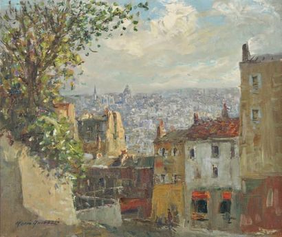 MERIO AMEGLIO (1897-1970) Montmartre Huile sur toile signée en bas à gauche 55 x...