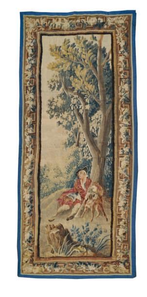 Tapisserie AUBUSSON XVIIIe siècle Chasseur 266 x 119 cm