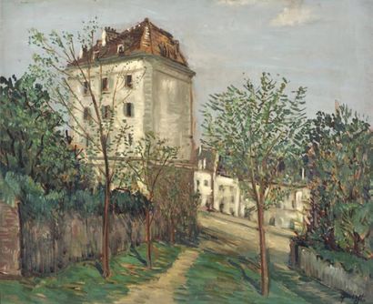 Alphonse QUIZET (1885-1955) Vue de Montmartre Huile sur toile signée en bas à droite...