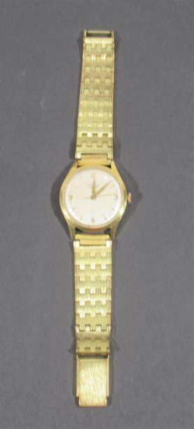 null LONGINES - Montre bracelet d'homme en or jaune 18 K (750/oo), le cadran rond...