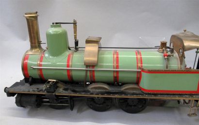 null Extraordinary LOCOMOTIVE DE JARDIN steam engine in cast iron and copper with...