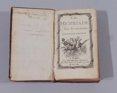 null VOLTAIRE.
The Henriade with the variants. Paris, Duchesne libraire, 1761 (280...