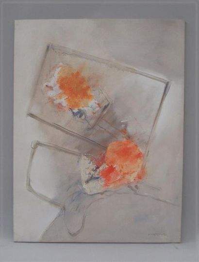 null Carmelo CASTELLANO (1945)
"Clair orange R2808" 
Acrylique sur toile signée en...