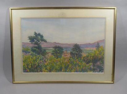 null Salomon Alfred BOISECQ (1911-2005)
"Coastal Landscape"
Watercolor on paper signed...