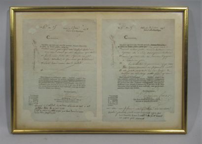 null LOT comprenant : 
- Certificat de résidence et de vie de 1793
- Document indiquant...