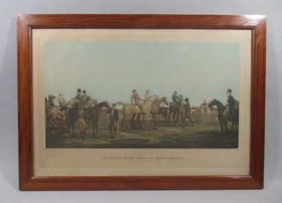 null Carle VERNET (1758-1836) (d'après)
"Le départ d'une poule de sept chevaux"
Gravure...