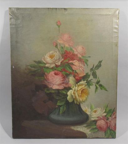 null 20th century FRENCH school
"Bouquet of flowers on an entablature"
Oil on canvas.
(Missing...