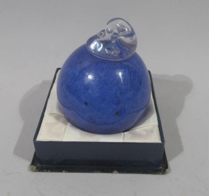 null MURANO (dans le gout de)
Boule décorative en verre souflé bleue.
Diam. : 7,5...