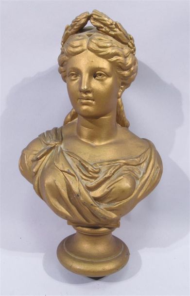 null Emile BRUCHON (act.1880-1910) (after)
"Female bust"
Regulates with golden patina.
(Lacking...