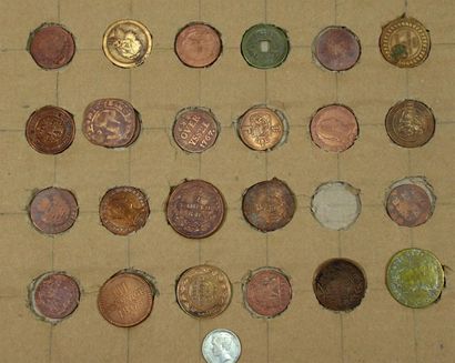 null LOT OF FOREIGN DEMONETIZED PARTS including copper and silver.