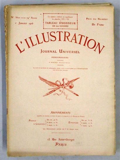 null LOT DE REVUES "L'illustration" année 1916., au total 49 revues, du n°3800 à...