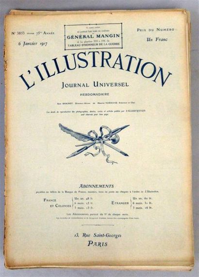 null LOT DE REVUES "L'illustration" année 1917., au total 50 revues
(Quelques feuilles...