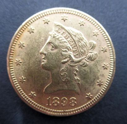 null One 10-dollar gold coin LIBERTY (1866-1907) - 1898 - Weight: 16.8 g