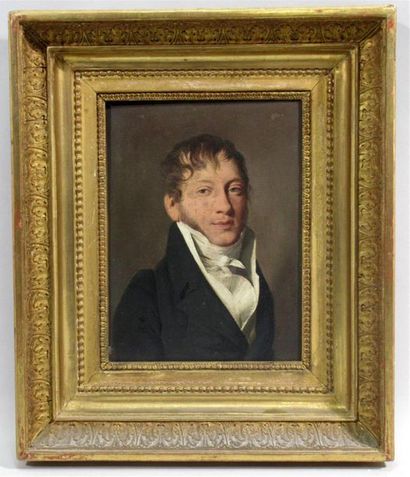 null Ecole du début du XIXe siècle, suiveur de Louis-Léopold BOILLY
"Portrait d'homme"
Huile...