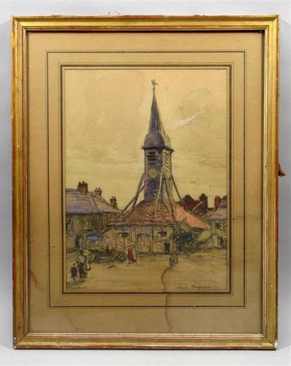 null Paul Jean HUGUES (1891-1950)
"Eglise Sainte Catherine de Honfleur"
Aquarelle...