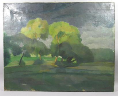 null Antal BERKES (1874-1938) 
"Les arbres à l'annonce de l'orage"
Huile sur toile...