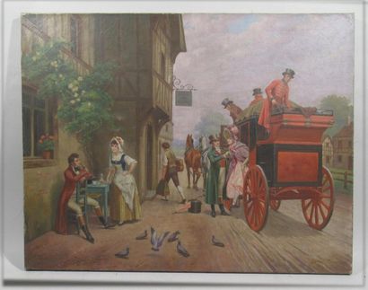 null Lionel PERAUX (1871-?)
"Calèches malposte"
Huile sur toile signée en bas à droite.
50...