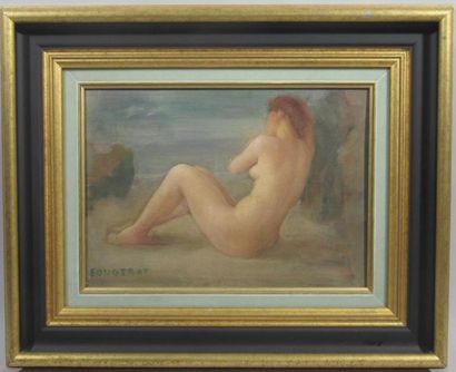 null Emmanuel FOUGERAT (1869-1958)
"Nu féminin assis vu de dos"
Huile sur panneau...