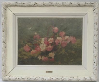 null Paul Théodore POIRIER (c.1830-1895)
"Bouquet de roses"
Huile sur toile signée...