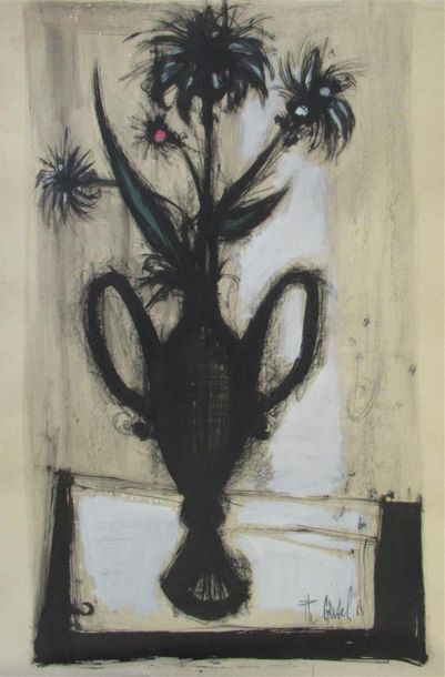 null Philippe GRISEL (1930-1998)
Bouquet de fleurs dans un vase amphore
Encre de...