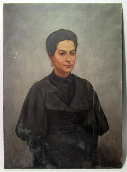 null Ecole du XXe
Femme à la robe noire
Huile sur toile 
(acc.)
92x63cm