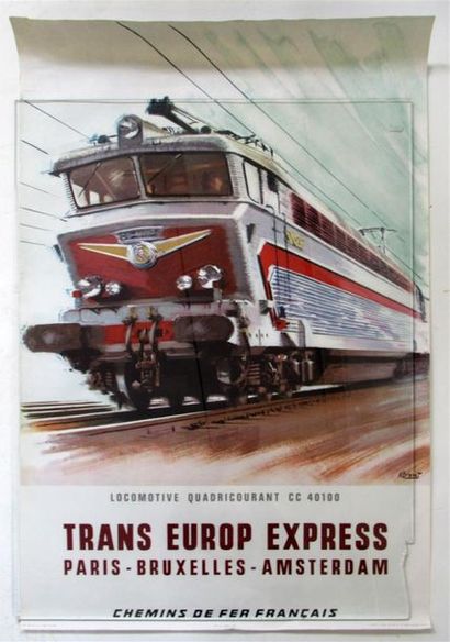 null Affiche CHEMINS DE FER FRANCAIS "Trans Europ Express", d'après une composition...