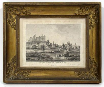null DUPONT (d'après)
« Première vue du château de Verneuil sur Oise prise du potager »
Gravure...