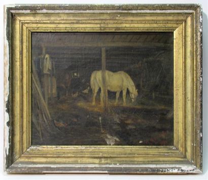 null A. MANTELET (XIX-XX)
Cheval à l'écurie
Huile sur toile signée en bas à droite...