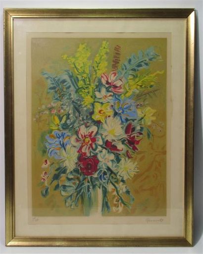 null Jean GOVAERTS (1897-1985)
Bouquet de fleurs
Lithographie en couleurs, signée...