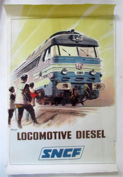 null Affiche SCNF "Locomotive Diesel", d'après une composition de A. Brenet
1966
(petites...