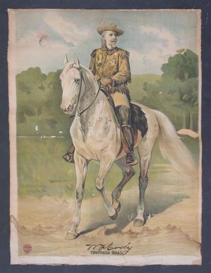 null Rosa BONHEUR (1822-1899) (d'après)
"Buffalo Bill"
Affiche sur toile.
(Mouillure,...