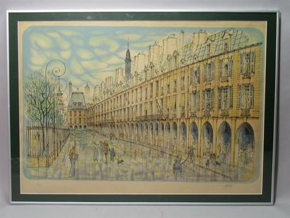 null Rolf RAFFLEWSKI (1943-2019)
"Place des Vosges"
Lithographie en couleur signée...