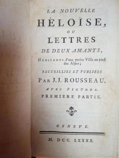 null LIVRES
ROUSSEAU Julie ou La Nouvelle Héloïse, 5 vol. in-8, Genève, 1790, dos...