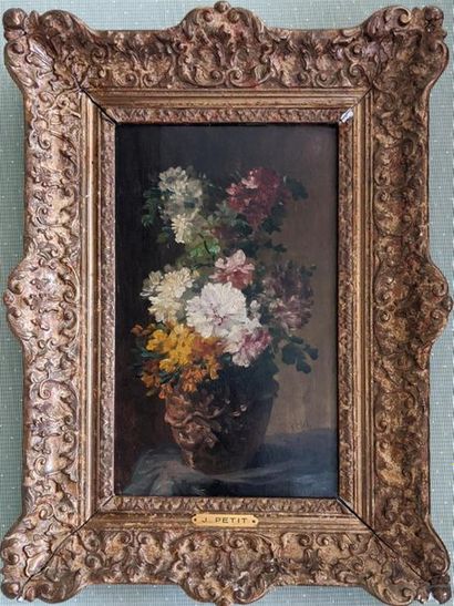 null Jules Charles PETIT (XIX-XX)
"Bouquet de fleurs des champs"
Huile sur panneau,...