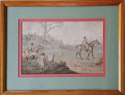 null Early 20th century school
"Scènes de chasse à courre"
Suite of four watercolours...