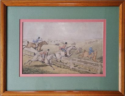 null Early 20th century school
"Scènes de chasse à courre"
Suite of four watercolours...
