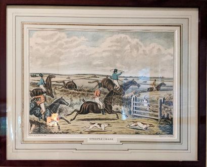 null D'après CARLE VERNET 
"Les chiens ayant perdu la trace"
Lithographie en couleurs...