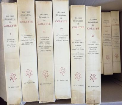 null COLETTE. OEuvres complètes. 15 vol. in-8 brochés. Le Fleuron, 1949. Ex. sur...