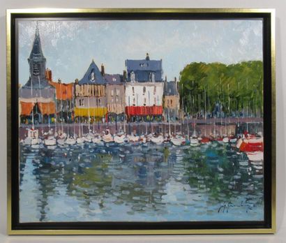 null Guy LEGENDRE (né en 1946) "Honfleur Port de Plaisance" signée en bas à droite...