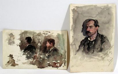 null Fernando TIRADO Y CARDONA (1862-1907)
"Portraits d'hommes"
Réunion de deux aquarelles...