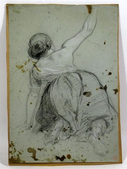 null Eugène ISABEY (1804-1886), attribué à
"Femme de dos"
Fussain sur papier gris...