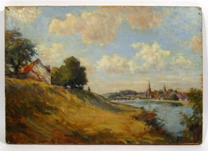 null Maurice Victor ACHENER (1881-1963)
"Vue sur la rivière"
Huile sur carton signée...