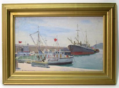 null Alexis KOLTSOV (1912-1990)
Le port de Léningrad
Huile sur isorel, signée en...