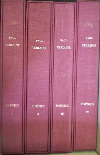 null VERLAINE [FINI, FEHER, TERRASSE, TZOLAKIS]. Poésies. 4 vol. petit in-4, étui...
