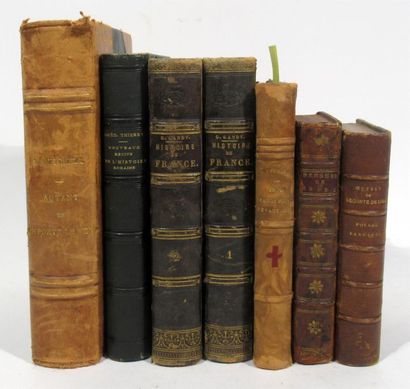 null Lot de livres anciens comprenant "les pensées de Sénèque", "Oeuvres de Leconte...