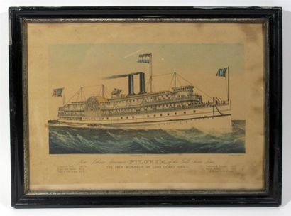 null "New Palace Steamer Pilgrim of the fall River Line"
Lithographie en couleur...
