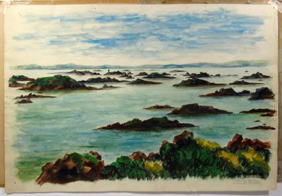 null Pierre ZENOBEL (1905-1996) 
Lot de 12 aquarelles représentant la Bretagne, années...